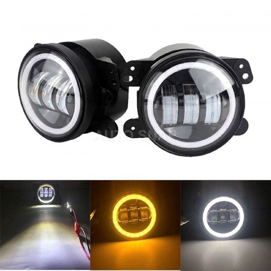 AUTO SNAP 3 Inch 40W Yellow Led super Bright Spot Flood Beam Driving Lamp Waterproof Driving Lamp Off Road Car &SUV Compatible with Maruti Suzuki